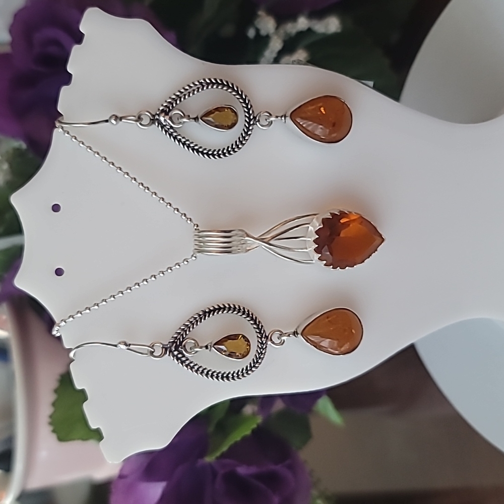 New Jewelry Amber & Crystal Set - Picture 5 of 10